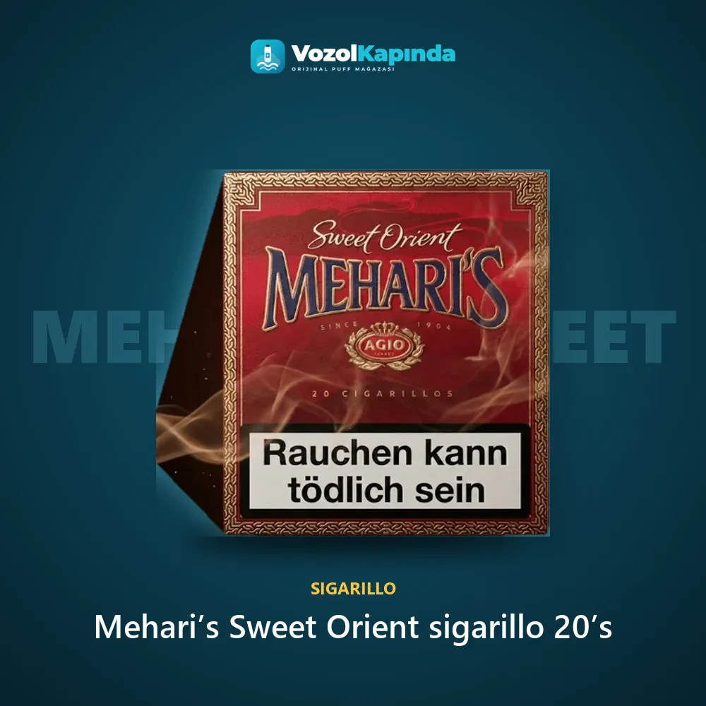 Mehari’s Sweet Orient sigarillo 20’s Bilgi Kartı Mehari’s Sweet Orient sigarillo 20’s özellikleri: orijinal ürün, kapıda ödeme, gizli paket