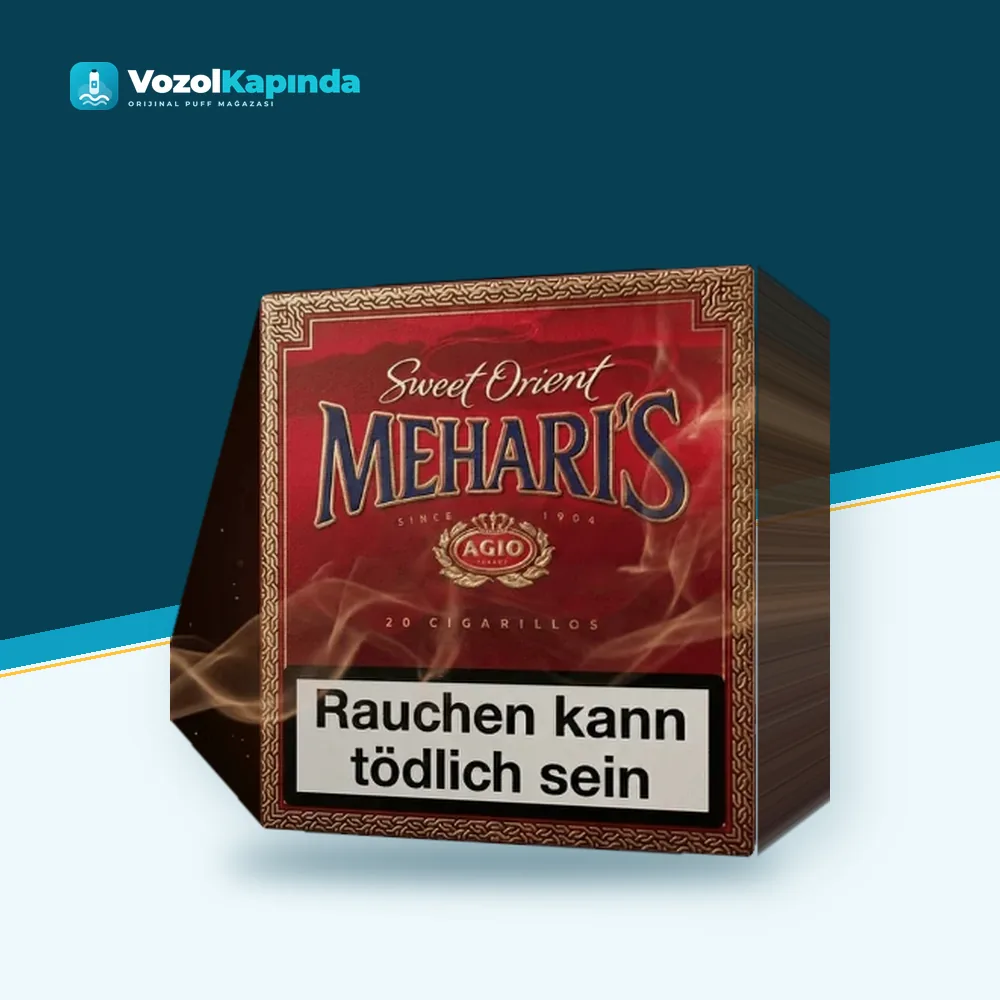 Mehari’s Sweet Orient sigarillo 20’s Ürün Görseli Mehari’s Sweet Orient sigarillo 20’s ön yüz görseli, orijinal ambalaj