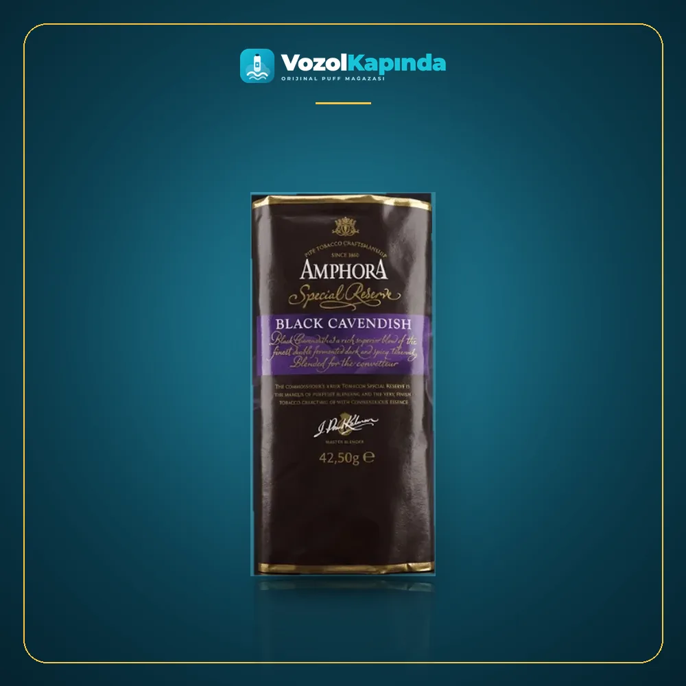 Amphora Black Cavendish Pipo Tütünü 42.5gr ön yüz görseli, orijinal ambalaj