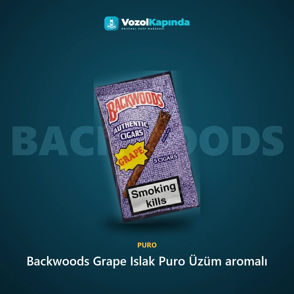Backwoods Grape Islak Puro Üzüm aromalı Özellikleri Backwoods Grape Islak Puro Üzüm aromalı sipariş avantajları: kapıda ödeme ve gizli paket