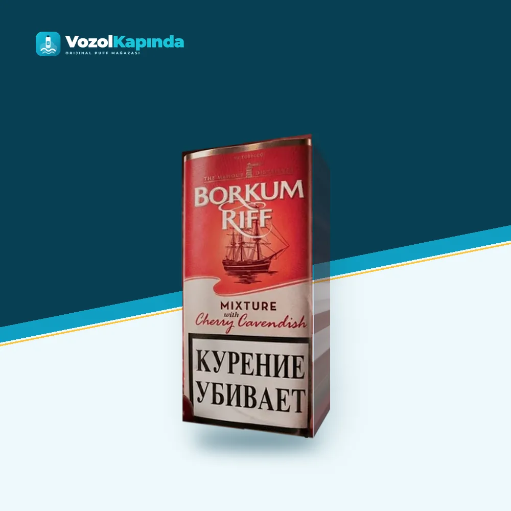 Borkum Riff Cherry Cavendish Pipo Tütünü Paket Görünümü Borkum Riff Cherry Cavendish Pipo Tütünü paket görünümü