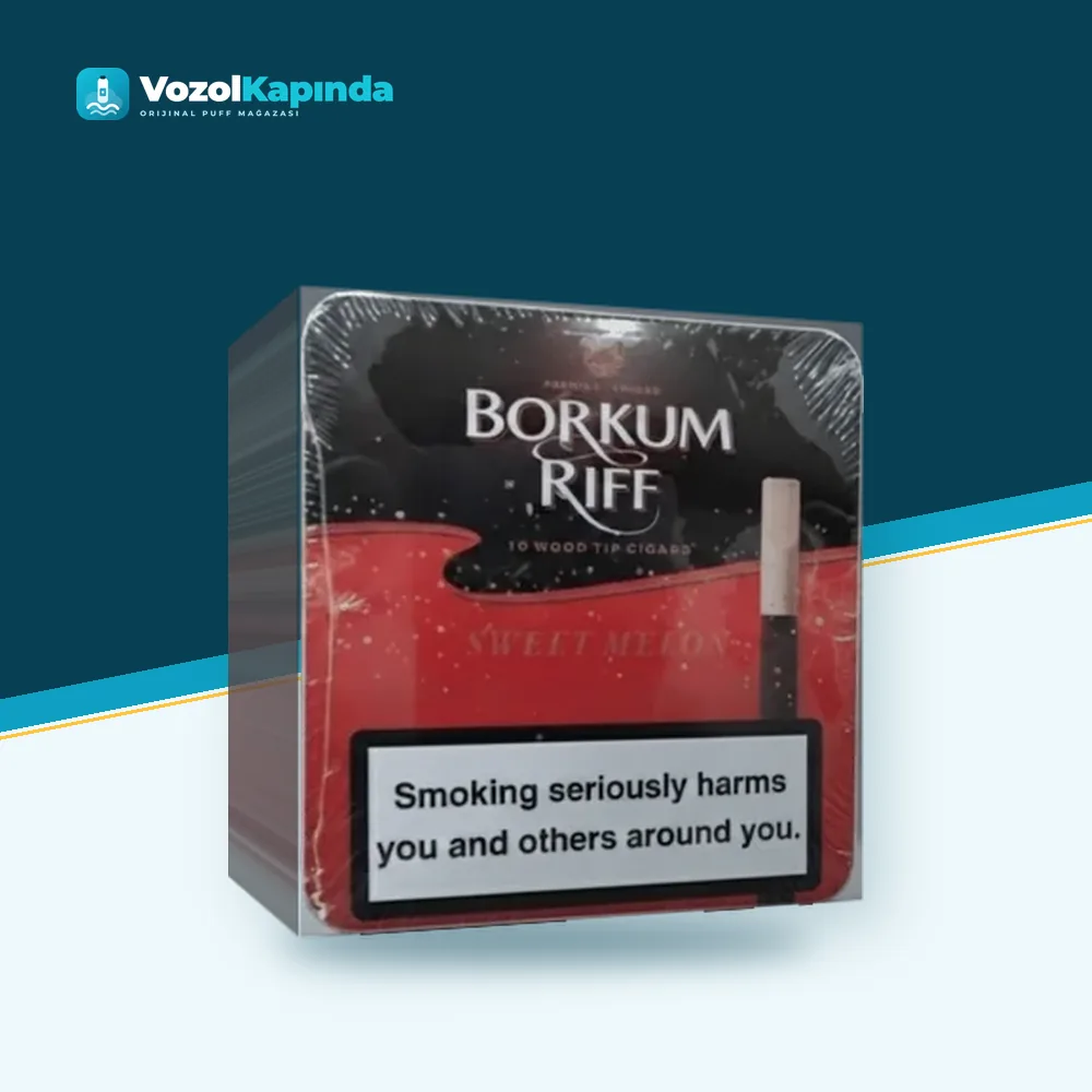 Borkum Riff Sweet Melon Sigarillo Kavun aromalı Ürün Görseli Borkum Riff Sweet Melon Sigarillo Kavun aromalı ön yüz görseli, orijinal ambalaj