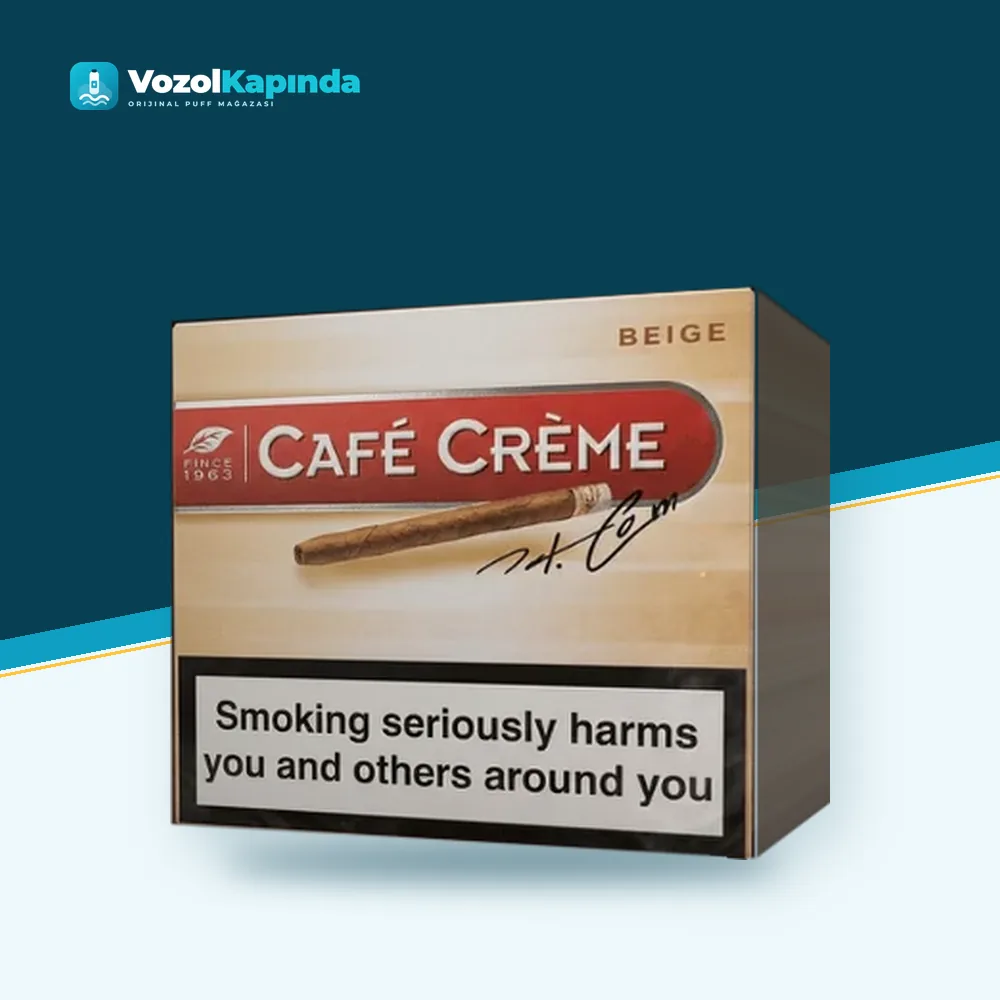 Cafe Creme Beige sigarillo 10’s Metal Kutu Orijinal Ambalaj Cafe Creme Beige sigarillo 10’s Metal Kutu paket görünümü