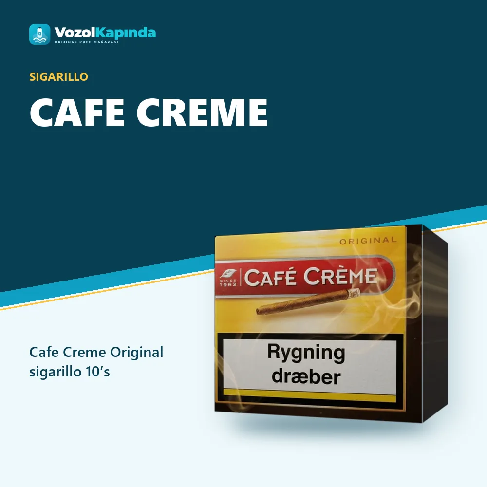 Cafe Creme Original sigarillo 10’s Sipariş Bilgileri Cafe Creme Original sigarillo 10’s bilgi kartı, orijinal sigarillo