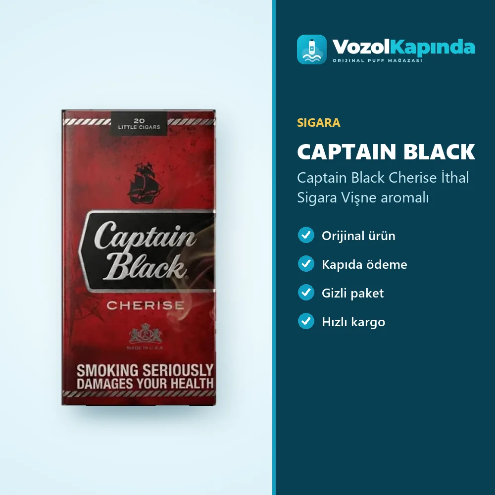 Captain Black Cherise İthal Sigara Vişne aromalı özellikleri: orijinal ürün, kapıda ödeme, gizli paket