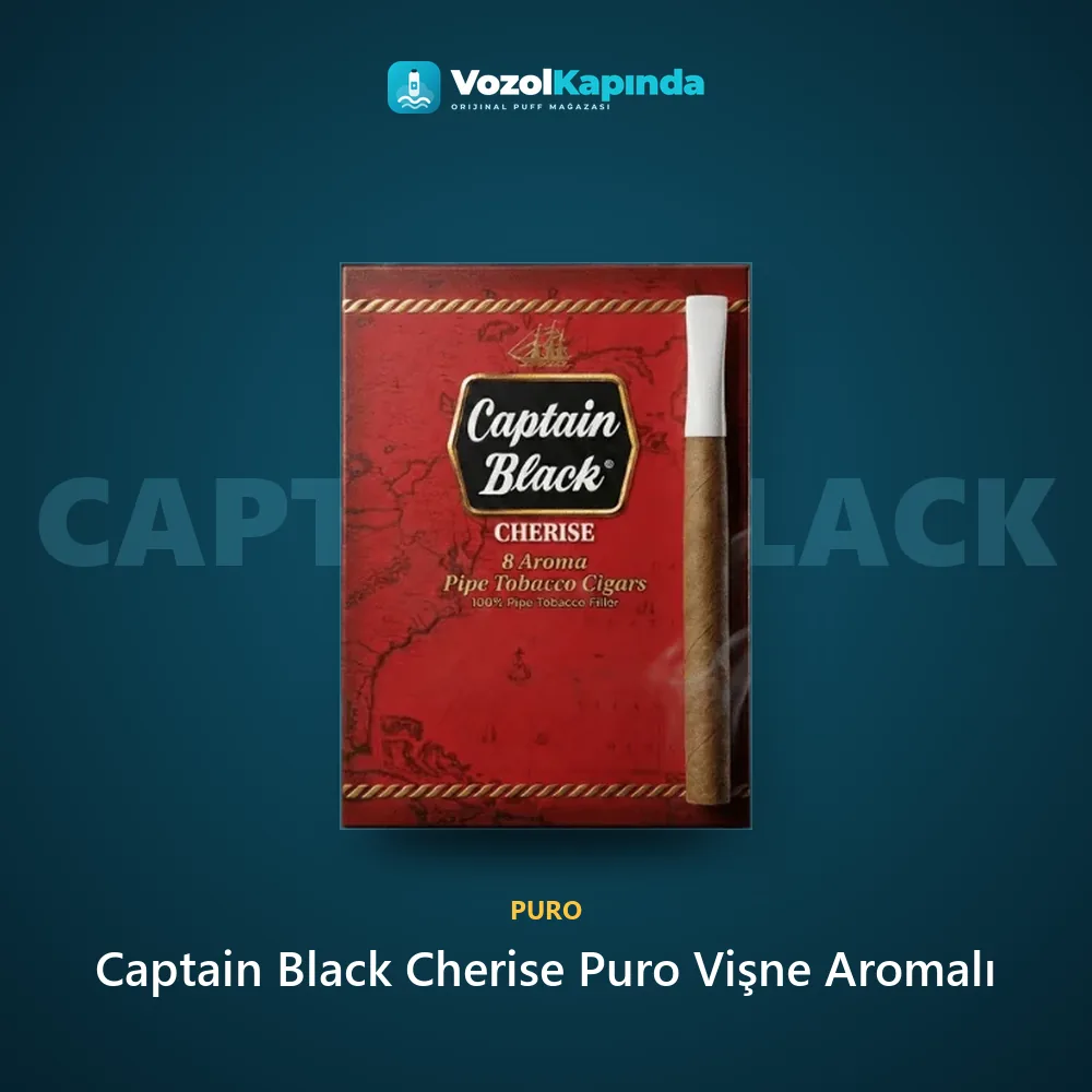 Captain Black Cherise Puro Vişne Aromalı Bilgi Kartı Captain Black Cherise Puro Vişne Aromalı bilgi kartı, orijinal puro