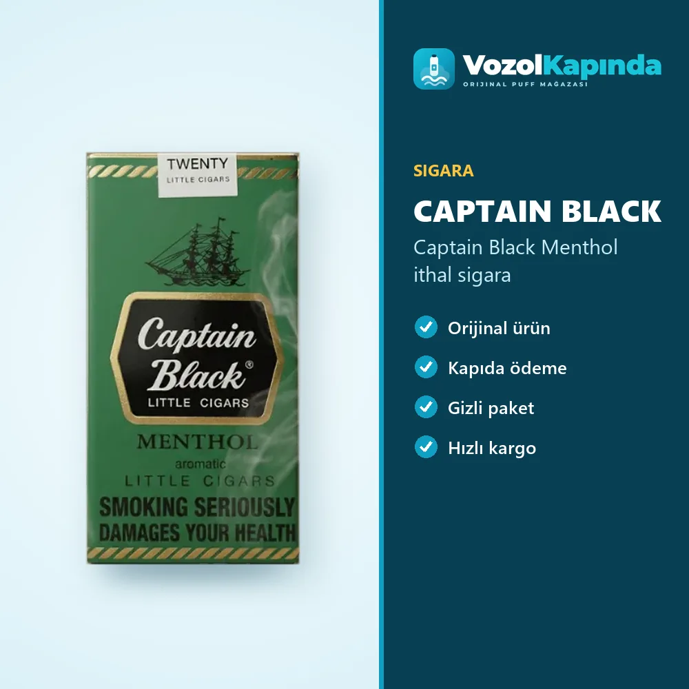 Captain Black Menthol ithal sigara Sipariş Bilgileri Captain Black Menthol ithal sigara sipariş avantajları: kapıda ödeme ve gizli paket