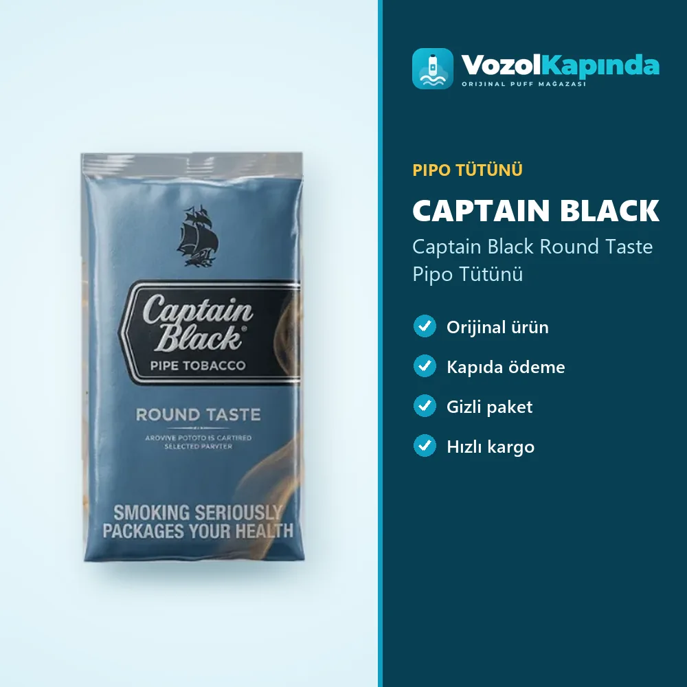 Captain Black Round Taste Pipo Tütünü sipariş avantajları: kapıda ödeme ve gizli paket