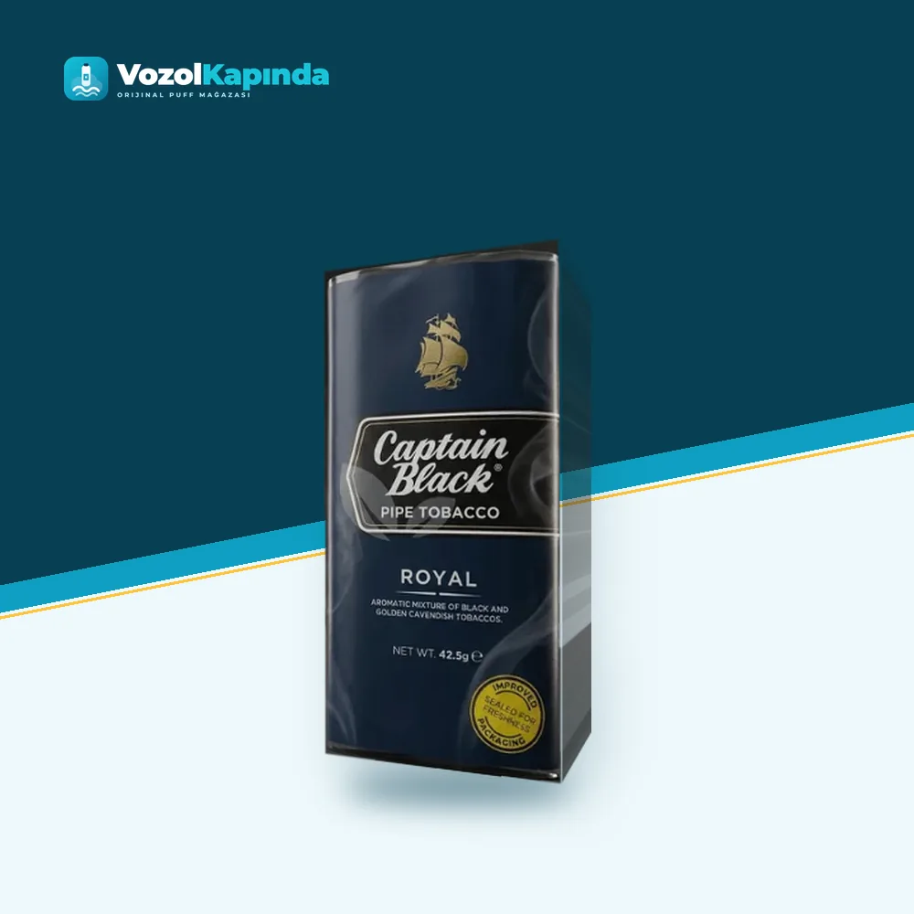 Captain Black Royal Pipo Tütünü Paket Görünümü Captain Black Royal Pipo Tütünü ön yüz görseli, orijinal ambalaj
