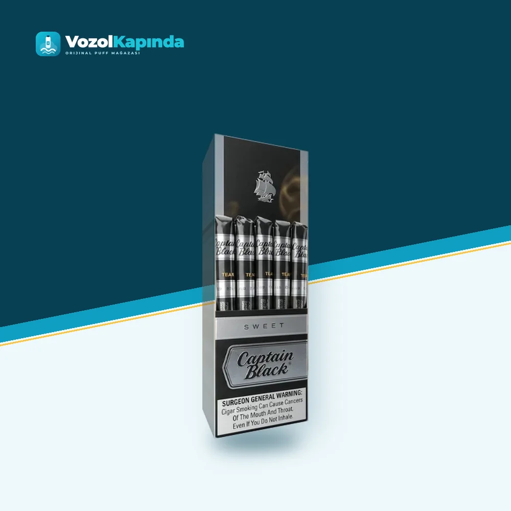 Captain Black Sweet Aromatic Puro Meyve ve Rom aromalı Paket Görünümü Captain Black Sweet Aromatic Puro Meyve ve Rom aromalı paket görünümü
