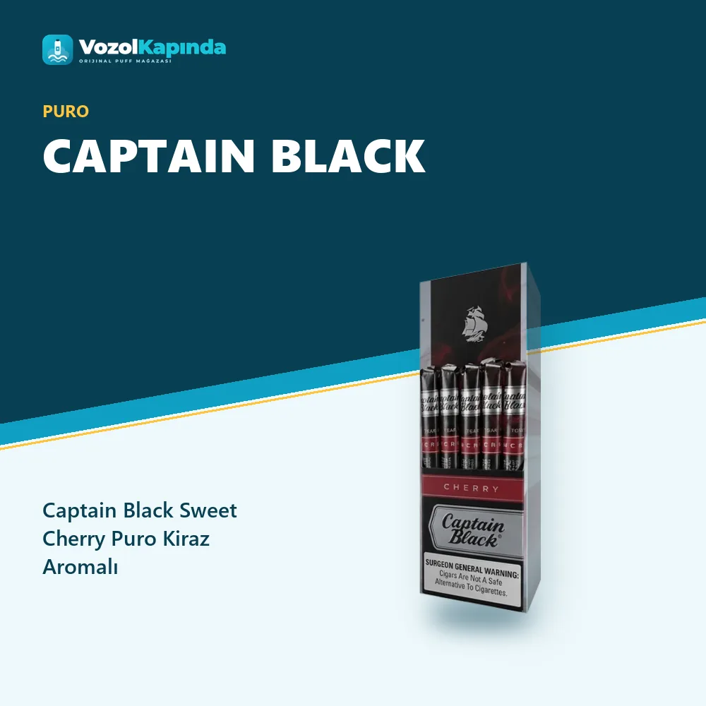 Captain Black Sweet Cherry Puro Kiraz Aromalı Bilgi Kartı Captain Black Sweet Cherry Puro Kiraz Aromalı özellikleri: orijinal ürün, kapıda ödeme, gizli paket