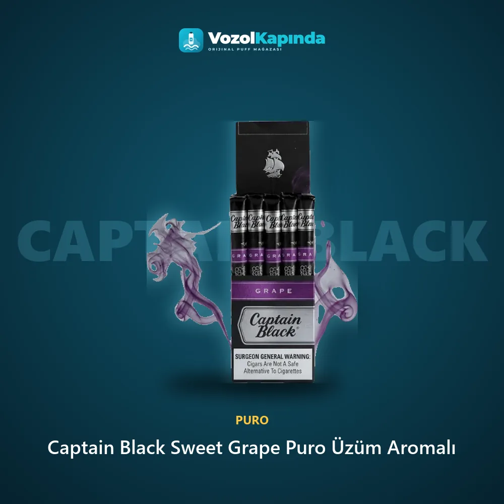 Captain Black Sweet Grape Puro Üzüm Aromalı Bilgi Kartı Captain Black Sweet Grape Puro Üzüm Aromalı bilgi kartı, orijinal puro