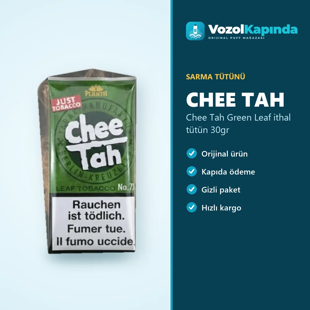Chee Tah Green Leaf ithal tütün 30gr sipariş avantajları: kapıda ödeme ve gizli paket
