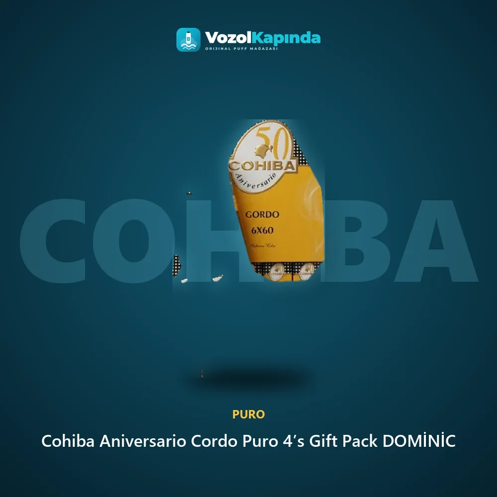 Cohiba Aniversario Cordo Puro 4’s Gift Pack DOMİNİC Bilgi Kartı Cohiba Aniversario Cordo Puro 4’s Gift Pack DOMİNİC özellikleri: orijinal ürün, kapıda ödeme, gizli paket