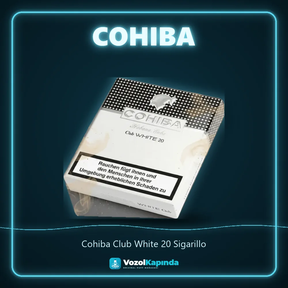 Cohiba Club White 20 Sigarillo bilgi kartı, orijinal sigarillo