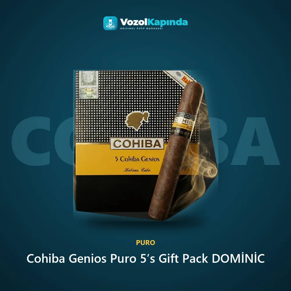 Cohiba Genios Puro 5’s Gift Pack DOMİNİC özellikleri: orijinal ürün, kapıda ödeme, gizli paket