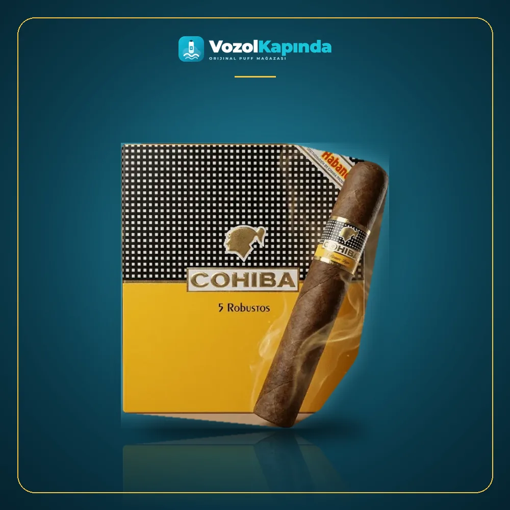 Cohiba Robustos Puro 5’s Gift Pack DOMİNİC Ürün Görseli Cohiba Robustos Puro 5’s Gift Pack DOMİNİC ön yüz görseli, orijinal ambalaj