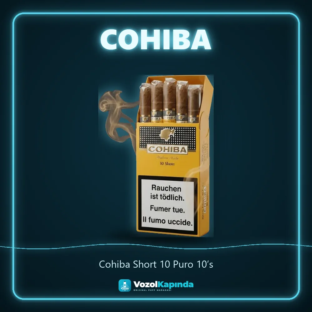 Cohiba Short 10 Puro 10’s bilgi kartı, orijinal Küba purosu