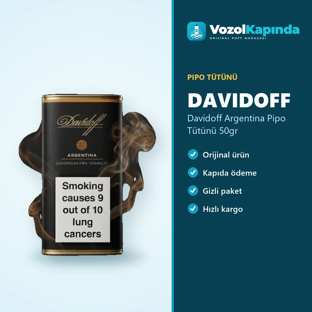 Davidoff Argentina Pipo Tütünü 50gr sipariş avantajları: kapıda ödeme ve gizli paket