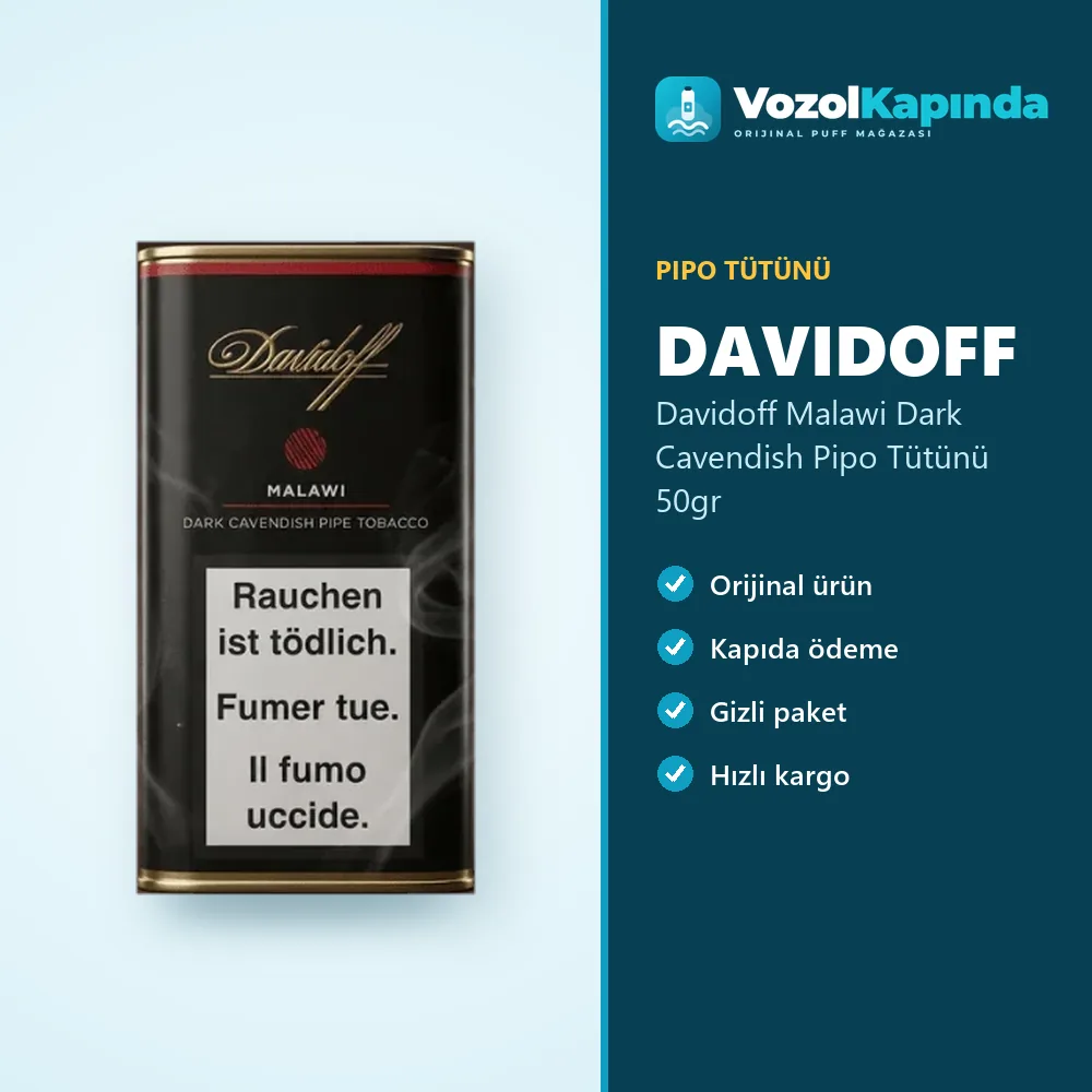 Davidoff Malawi Dark Cavendish Pipo Tütünü 50gr Sipariş Bilgileri Davidoff Malawi Dark Cavendish Pipo Tütünü 50gr sipariş avantajları: kapıda ödeme ve gizli paket