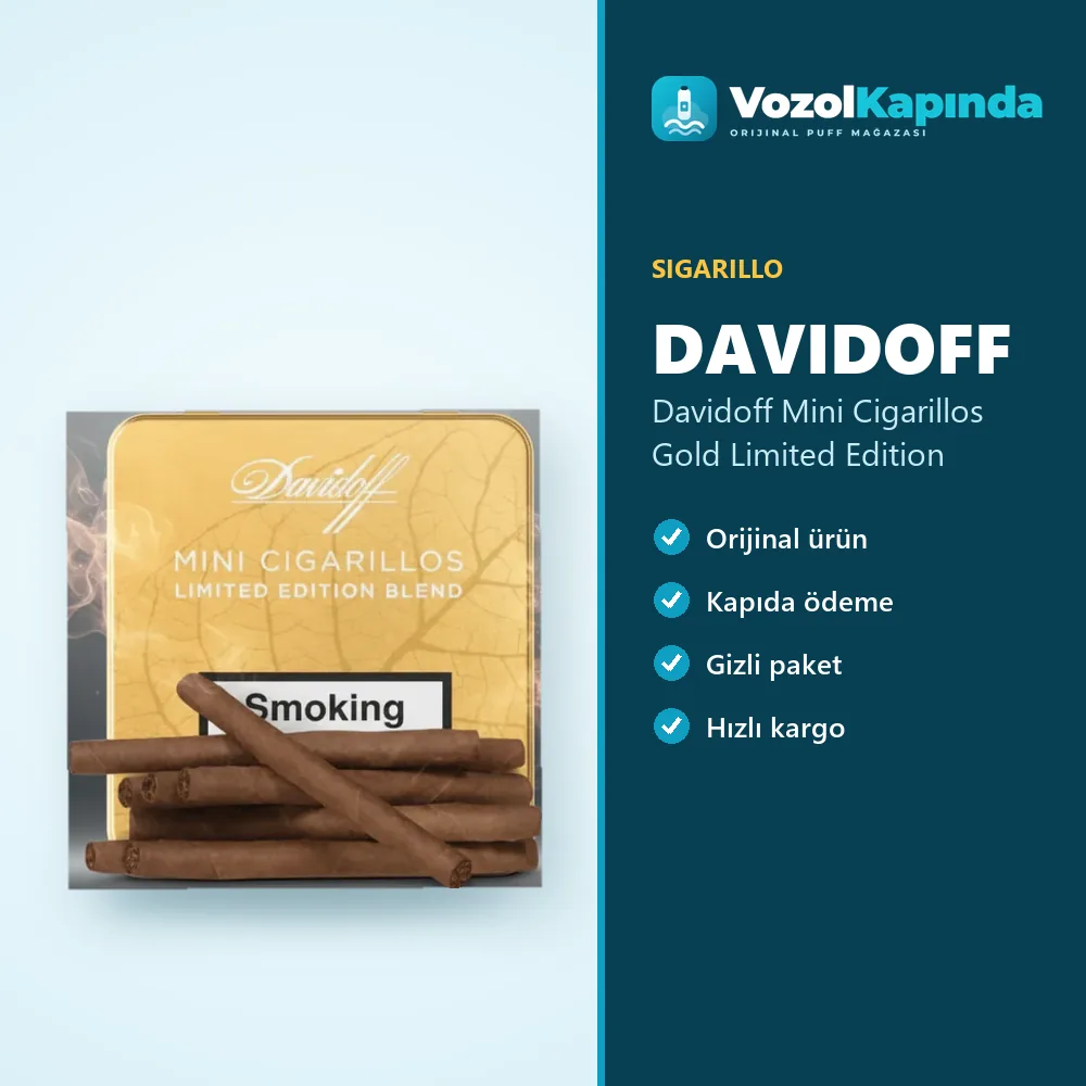 Davidoff Mini Cigarillos Gold Limited Edition Özellikleri Davidoff Mini Cigarillos Gold Limited Edition özellikleri: orijinal ürün, kapıda ödeme, gizli paket