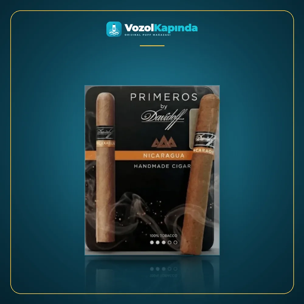 Davidoff Primeros Nicaragua Puro 6’s Metal Kutu Orijinal Ambalaj Davidoff Primeros Nicaragua Puro 6’s Metal Kutu paket görünümü