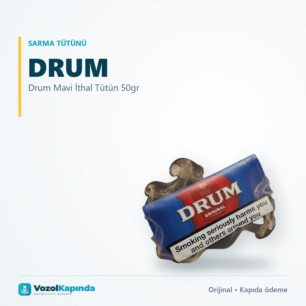 Drum Mavi İthal Tütün 50gr özellikleri: orijinal ürün, kapıda ödeme, gizli paket