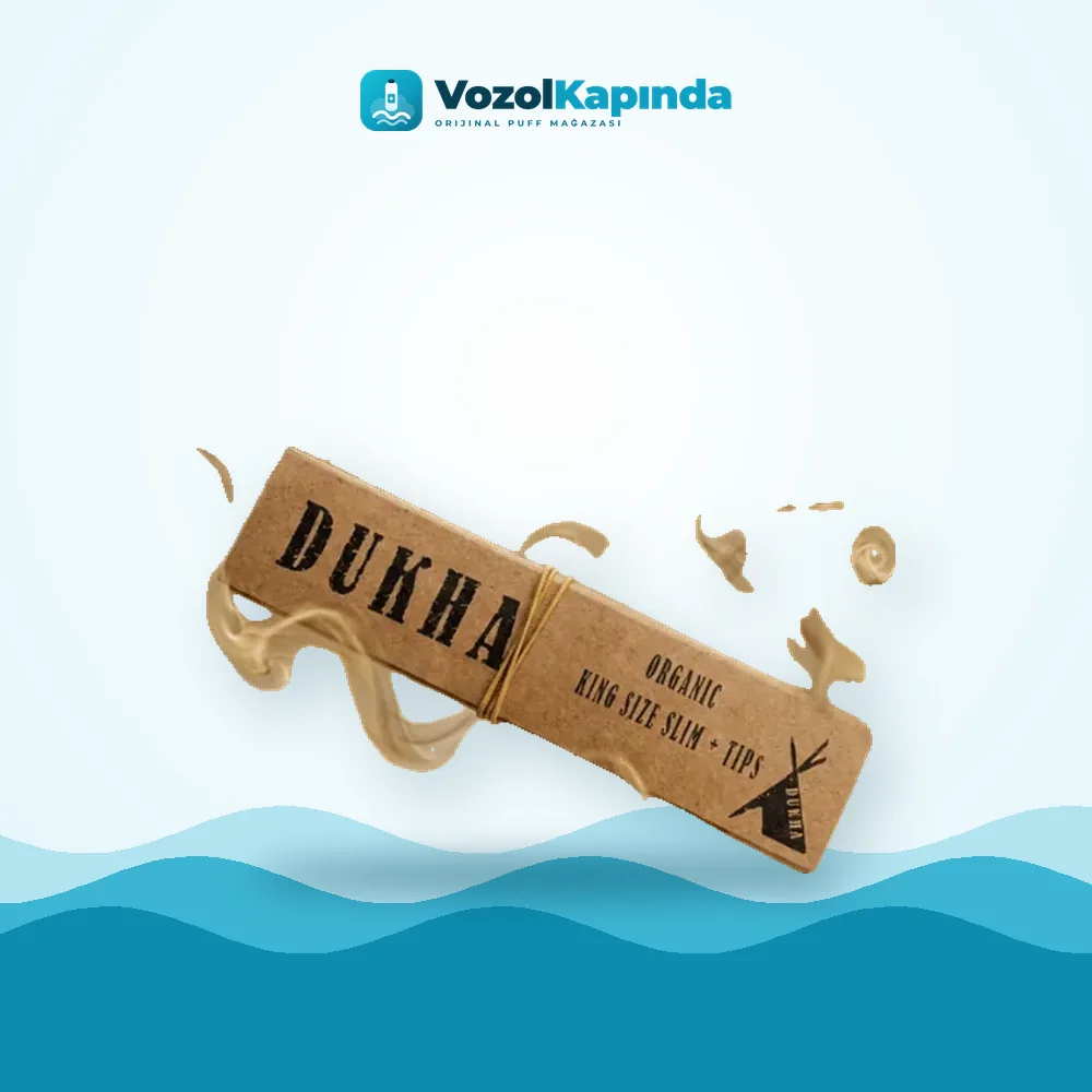 Dukha Organic King Size Slim Sigara Kağıdı Zıvanalı Paket Görünümü Dukha Organic King Size Slim Sigara Kağıdı Zıvanalı ön yüz görseli, orijinal ambalaj