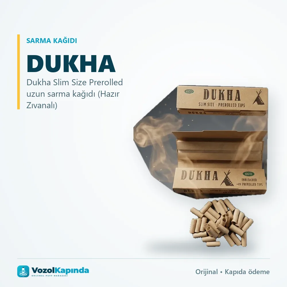 Dukha Slim Size Prerolled uzun sarma kağıdı (Hazır Zıvanalı) özellikleri: orijinal ürün, kapıda ödeme, gizli paket