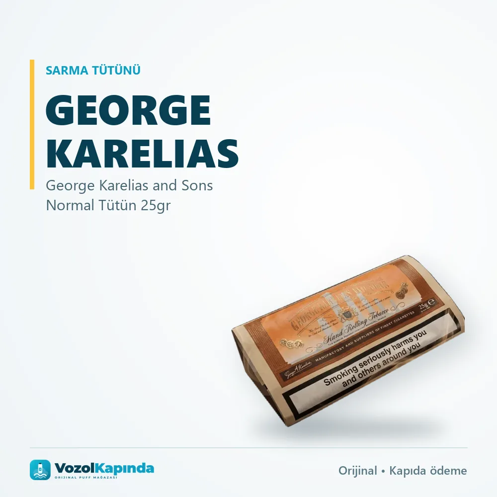 George Karelias and Sons Normal Tütün 25gr Sipariş Bilgileri George Karelias and Sons Normal Tütün 25gr bilgi kartı, orijinal sarma tütünü