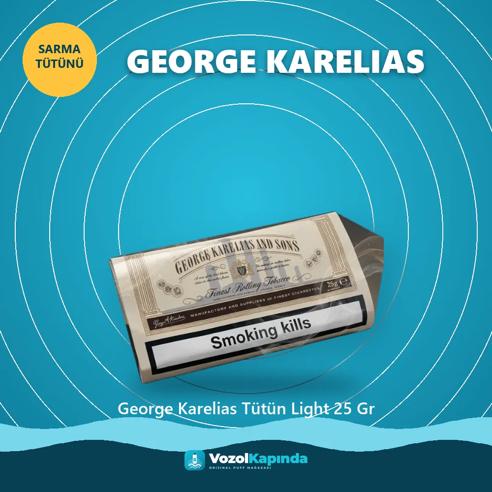 George Karelias Tütün Light 25 Gr Bilgi Kartı George Karelias Tütün Light 25 Gr bilgi kartı, orijinal sarma tütünü