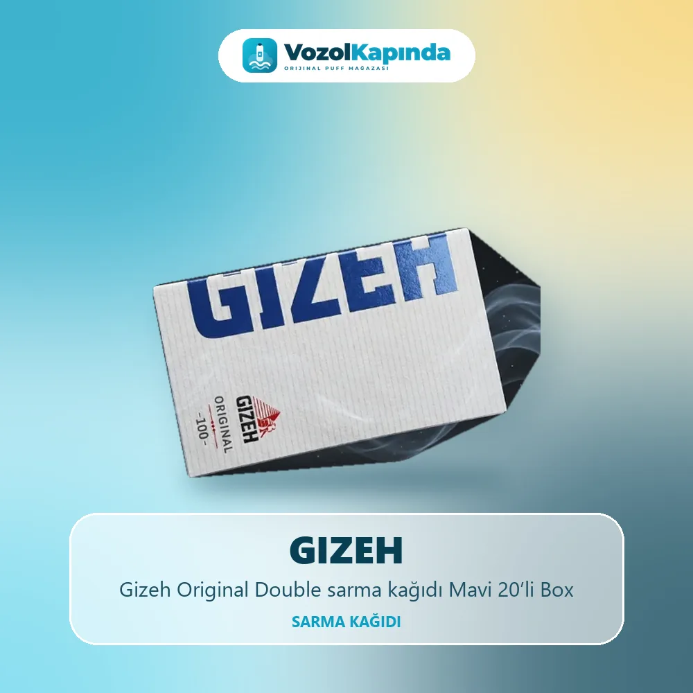 Gizeh Original Double sarma kağıdı Mavi 20’li Box Özellikleri Gizeh Original Double sarma kağıdı Mavi 20’li Box bilgi kartı, orijinal sarma kağıdı