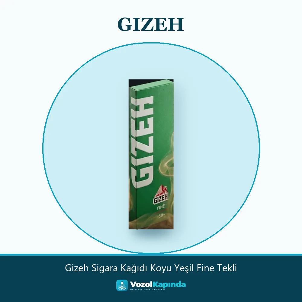 Gizeh Sigara Kağıdı Koyu Yeşil Fine Tekli bilgi kartı, orijinal sarma kağıdı