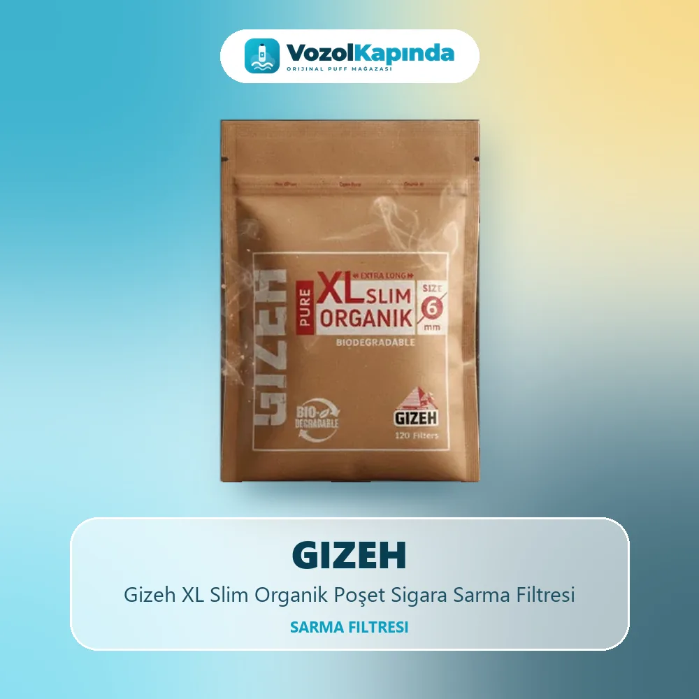 Gizeh XL Slim Organik Poşet Sigara Sarma Filtresi Özellikleri Gizeh XL Slim Organik Poşet Sigara Sarma Filtresi özellikleri: orijinal ürün, kapıda ödeme, gizli paket