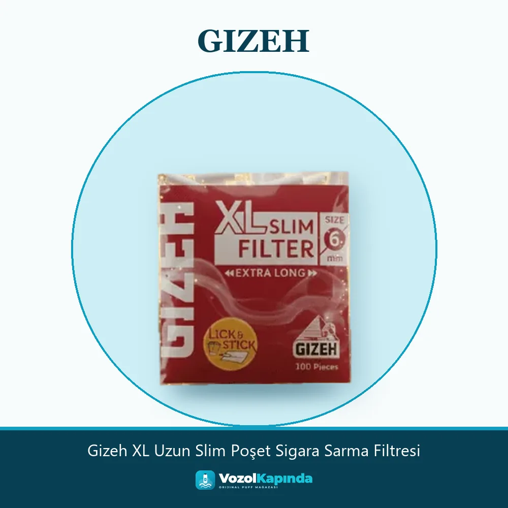 Gizeh XL Uzun Slim Poşet Sigara Sarma Filtresi Özellikleri Gizeh XL Uzun Slim Poşet Sigara Sarma Filtresi özellikleri: orijinal ürün, kapıda ödeme, gizli paket