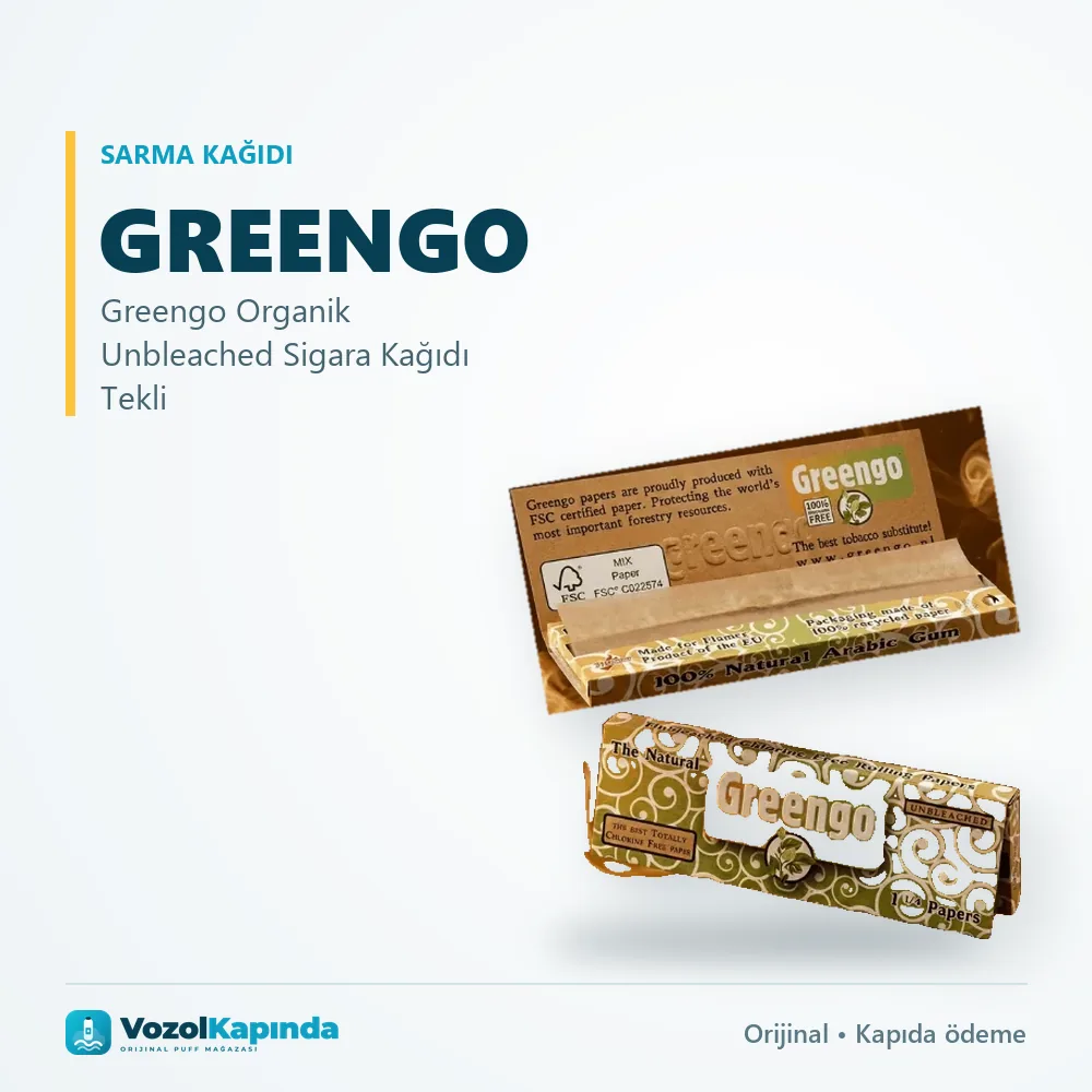 Greengo Organik Unbleached Sigara Kağıdı Tekli Sipariş Bilgileri Greengo Organik Unbleached Sigara Kağıdı Tekli sipariş avantajları: kapıda ödeme ve gizli paket