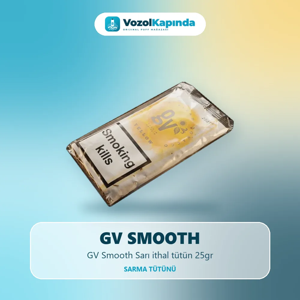 GV Smooth Sarı ithal tütün 25gr Özellikleri GV Smooth Sarı ithal tütün 25gr özellikleri: orijinal ürün, kapıda ödeme, gizli paket