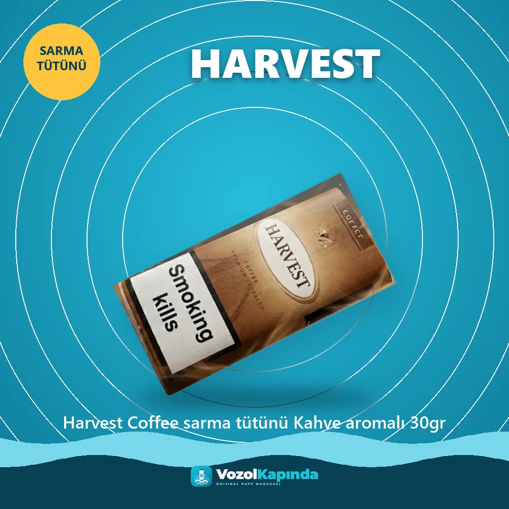 Harvest Coffee sarma tütünü Kahve aromalı 30gr bilgi kartı, orijinal sarma tütünü