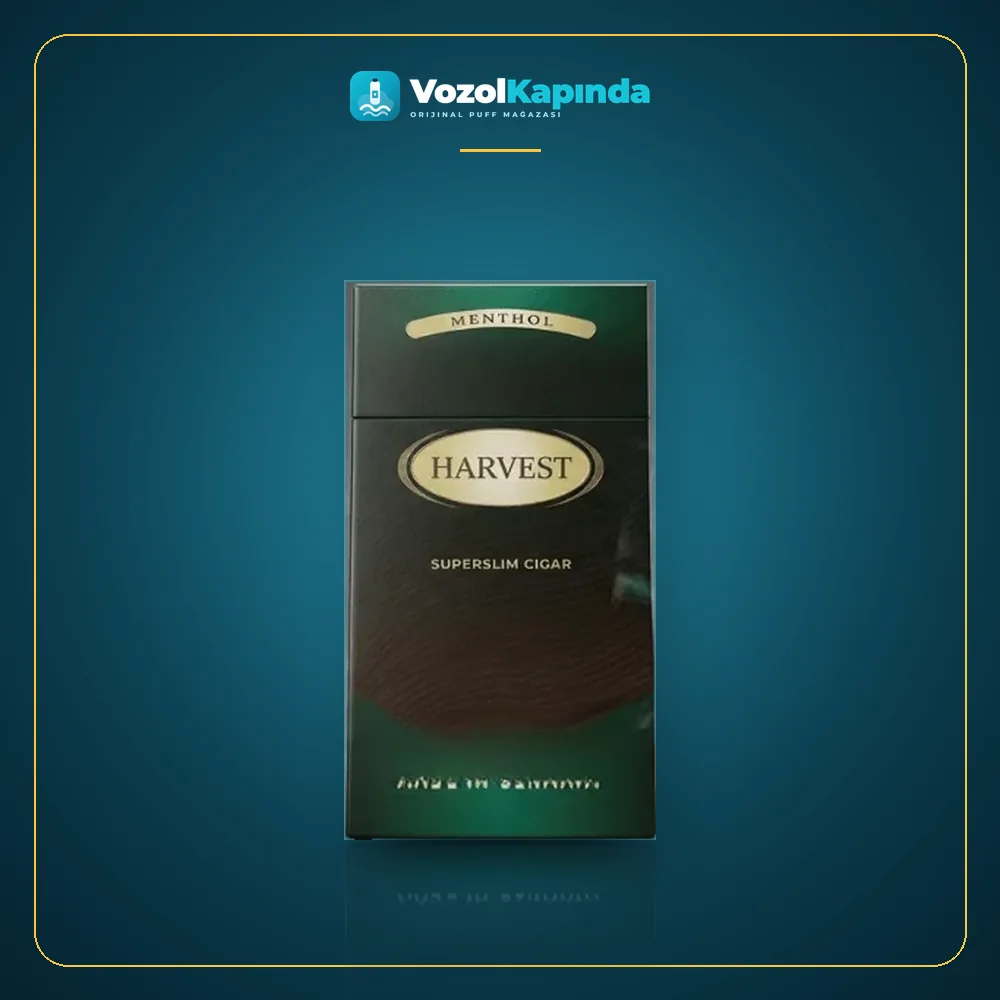 Harvest Superslim Menthol sigara ön yüz görseli, orijinal ambalaj