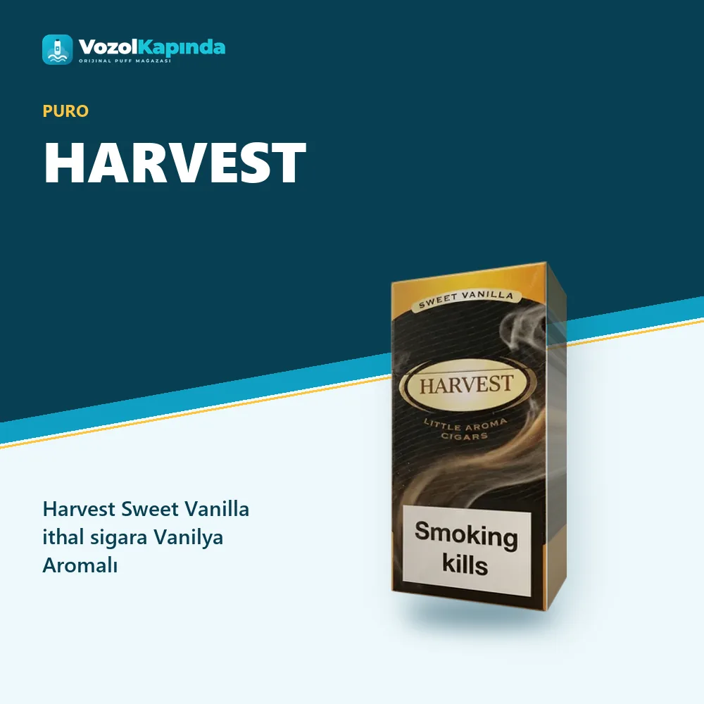 Harvest Sweet Vanilla ithal sigara Vanilya Aromalı bilgi kartı, orijinal puro