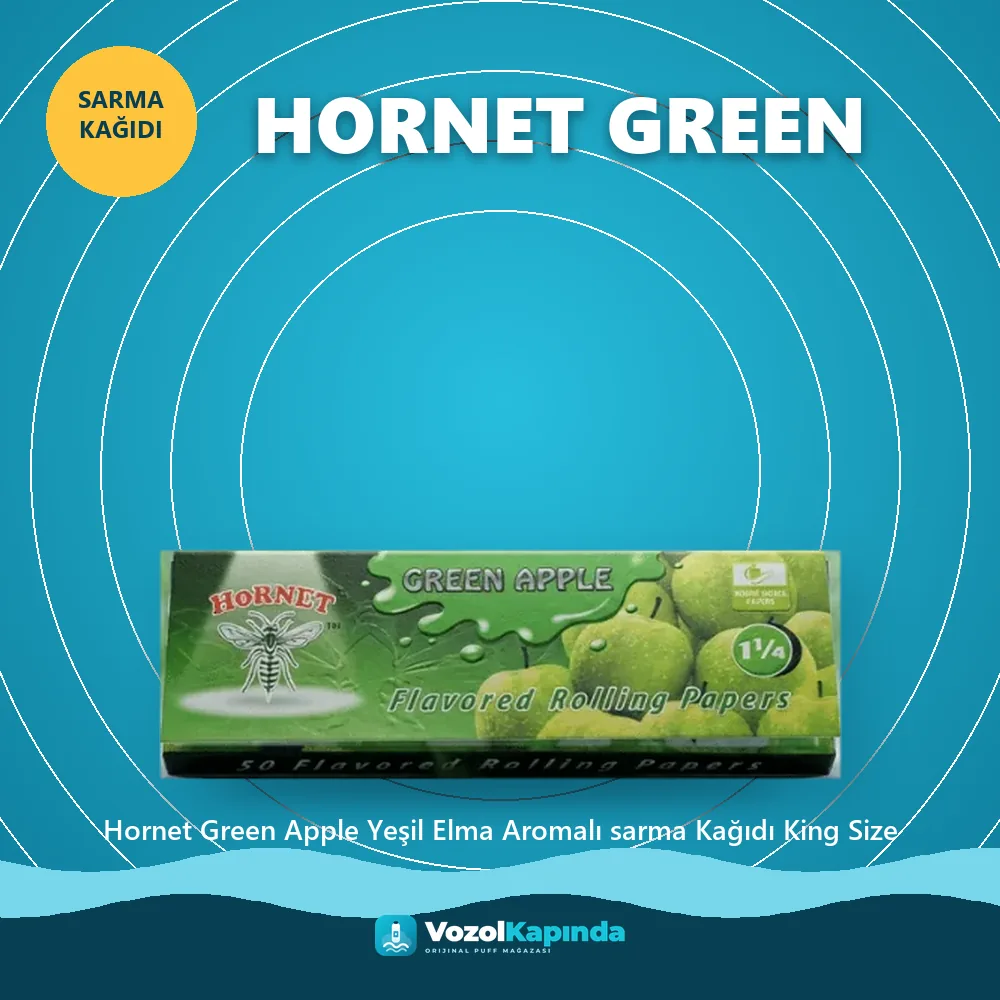 Hornet Green Apple Yeşil Elma Aromalı sarma Kağıdı King Size özellikleri: orijinal ürün, kapıda ödeme, gizli paket