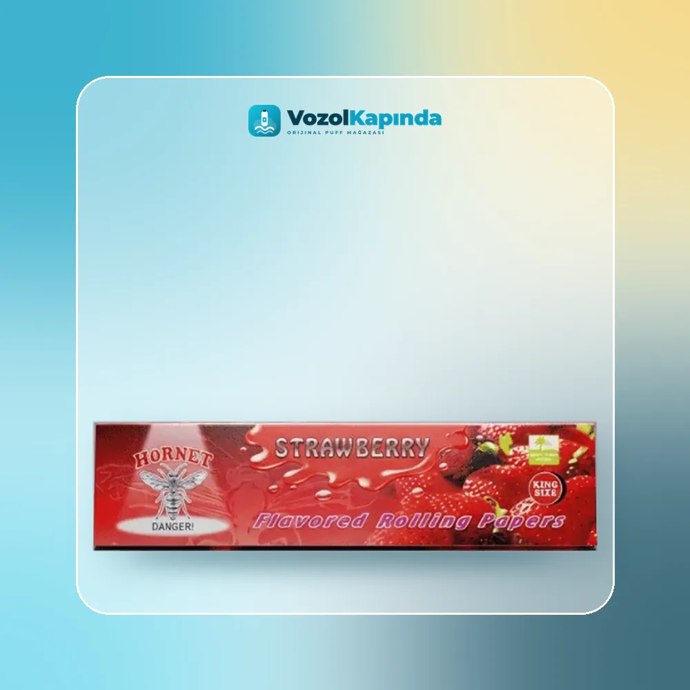 Hornet Strawberry Çilek aromalı sarma kağıdı King Size Orijinal Ambalaj Hornet Strawberry Çilek aromalı sarma kağıdı King Size ürün görseli, orijinal sarma kağıdı