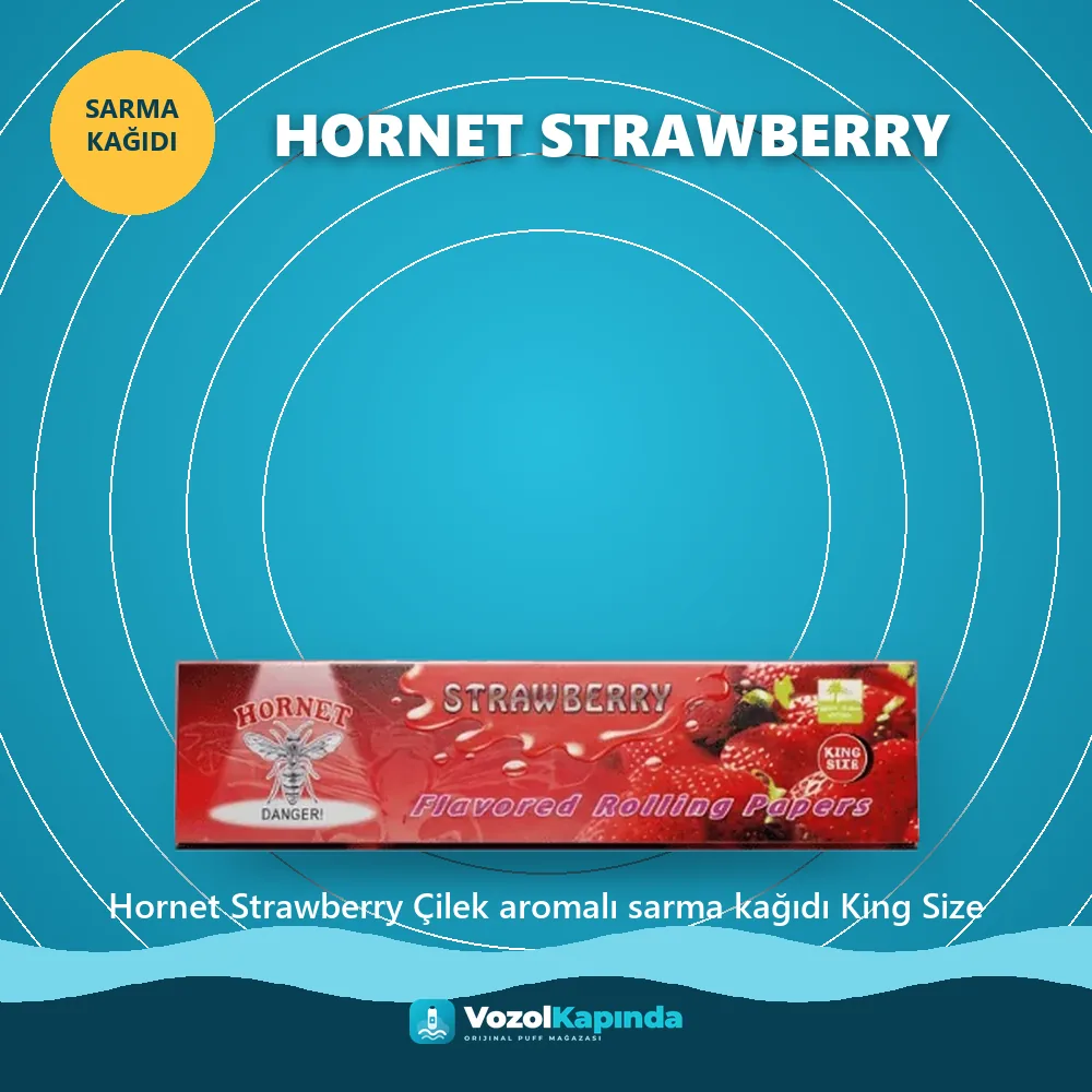 Hornet Strawberry Çilek aromalı sarma kağıdı King Size Özellikleri Hornet Strawberry Çilek aromalı sarma kağıdı King Size özellikleri: orijinal ürün, kapıda ödeme, gizli paket