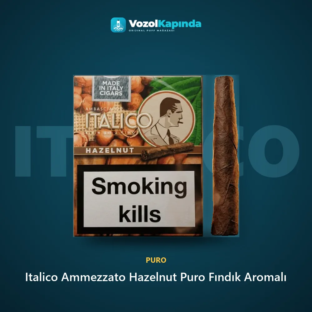 Italico Ammezzato Hazelnut Puro Fındık Aromalı Sipariş Bilgileri Italico Ammezzato Hazelnut Puro Fındık Aromalı bilgi kartı, orijinal puro