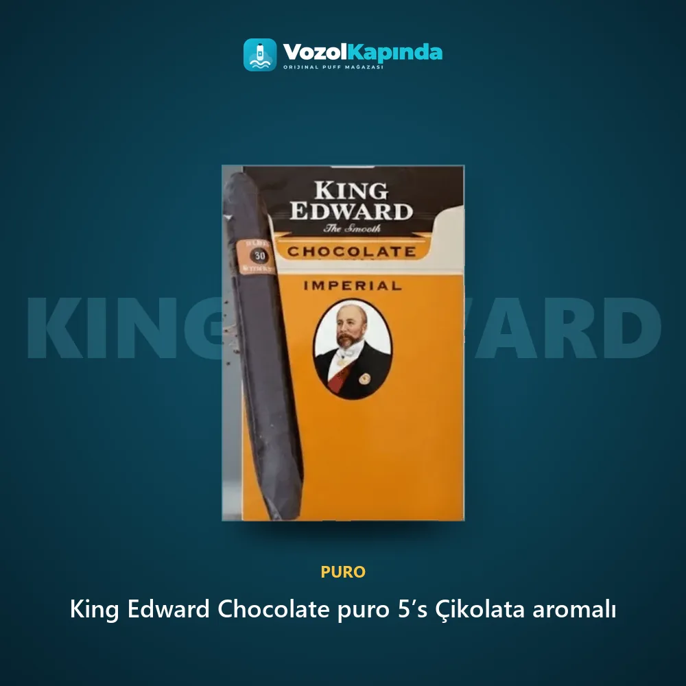 King Edward Chocolate puro 5’s Çikolata aromalı Özellikleri King Edward Chocolate puro 5’s Çikolata aromalı sipariş avantajları: kapıda ödeme ve gizli paket