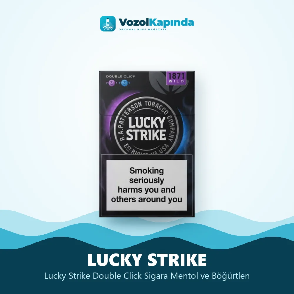 Lucky Strike Double Click Sigara Mentol ve Böğürtlen Bilgi Kartı Lucky Strike Double Click Sigara Mentol ve Böğürtlen bilgi kartı, orijinal sigara