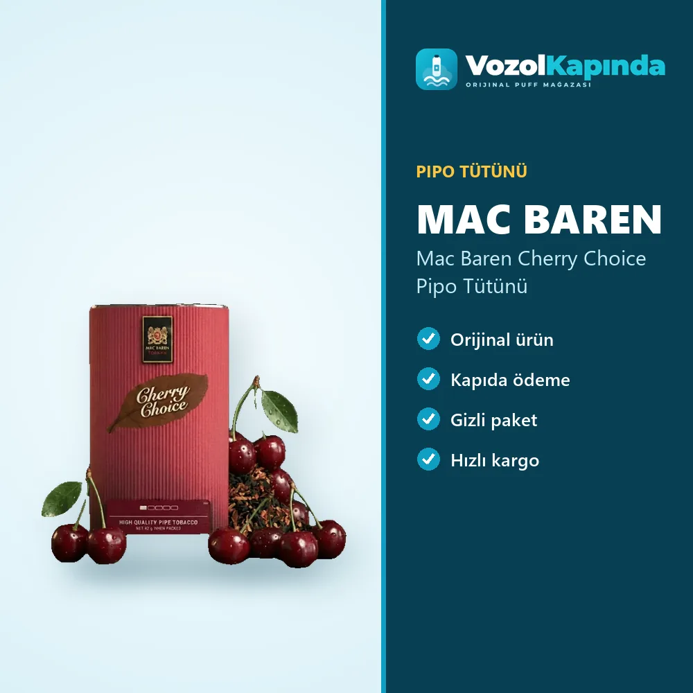 Mac Baren Cherry Choice Pipo Tütünü Bilgi Kartı Mac Baren Cherry Choice Pipo Tütünü sipariş avantajları: kapıda ödeme ve gizli paket