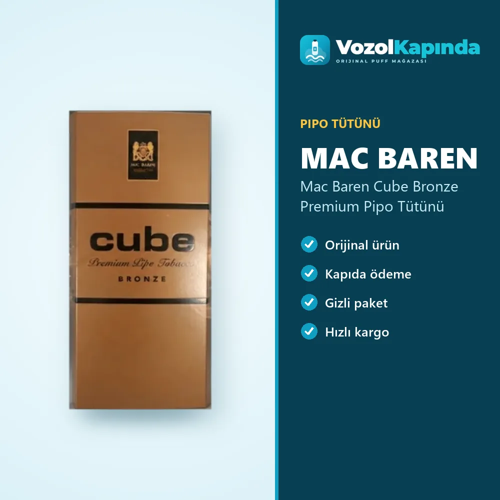 Mac Baren Cube Bronze Premium Pipo Tütünü bilgi kartı, orijinal pipo tütünü