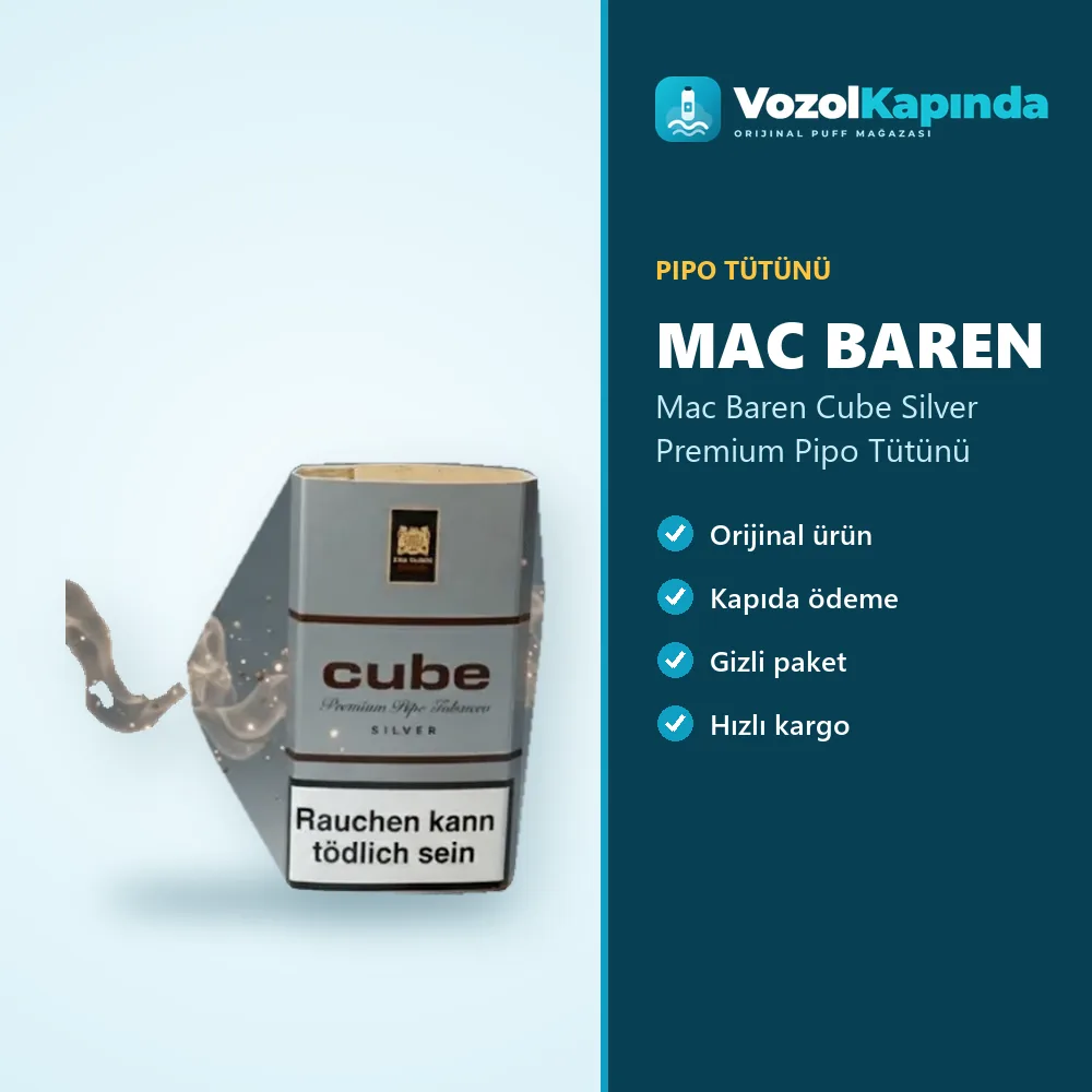Mac Baren Cube Silver Premium Pipo Tütünü bilgi kartı, orijinal pipo tütünü