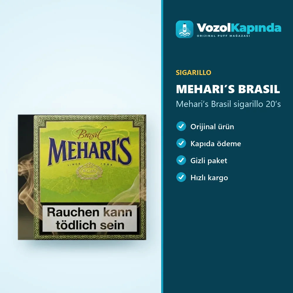 Mehari’s Brasil sigarillo 20’s Sipariş Bilgileri Mehari’s Brasil sigarillo 20’s sipariş avantajları: kapıda ödeme ve gizli paket